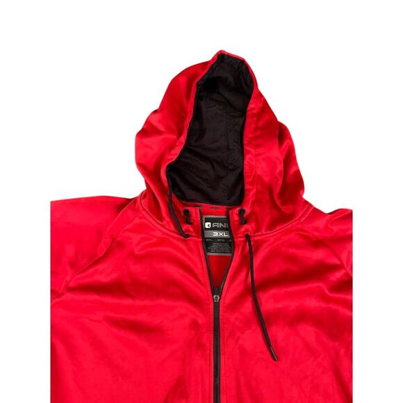 AND1 Men's 3XL Red Black Hoodie Full Zip Basketball Jacket NWT New With Tags - Picture 4 of 11